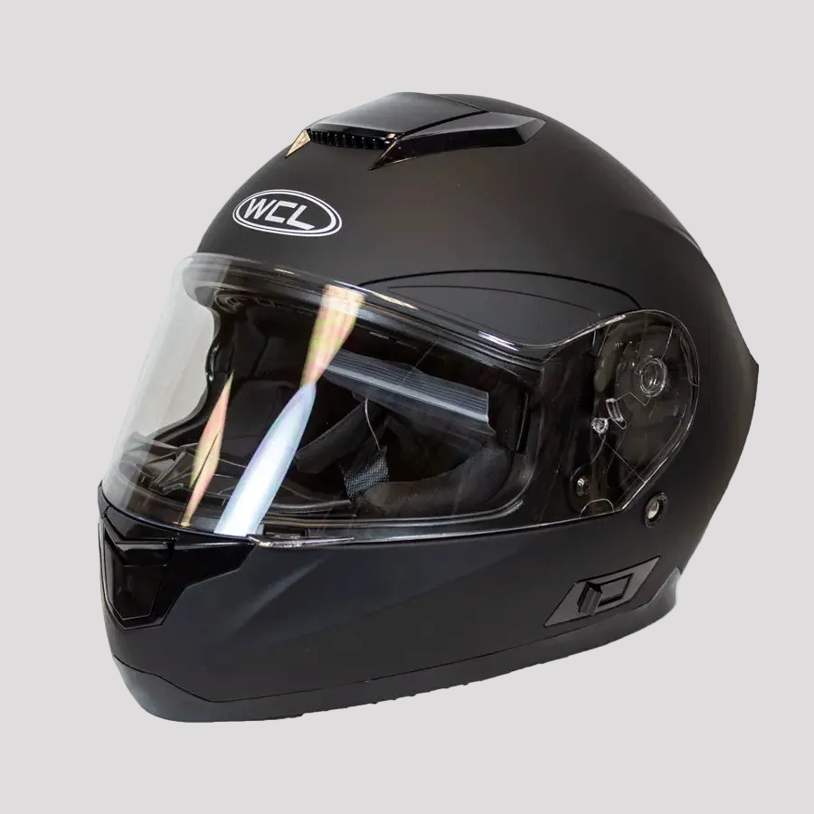 Casque de moto West Coast Leather intégral noir mat