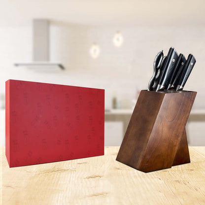 HAGAKURE SIX | Ensemble de 6 couteaux essentiels | 4 couteaux, 1 paire de ciseaux avec bloc de bois