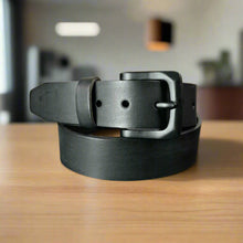 Ceinture homme en cuir grainé de buffle