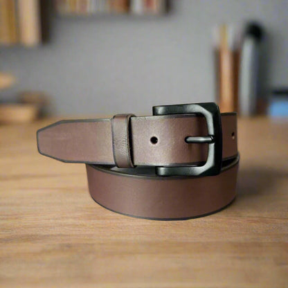 Ceinture homme en cuir grainé de buffle