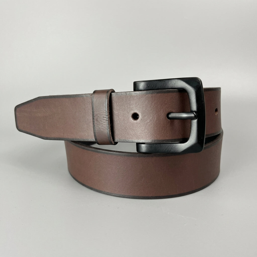 Ceinture homme en cuir grainé de buffle