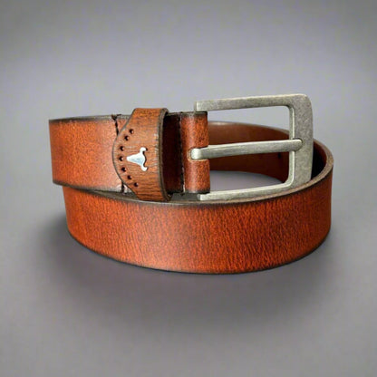 Ceinture homme en cuir grainé de buffle