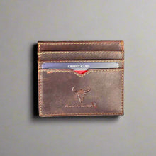 Porte-cartes en cuir de vachette fin pour homme