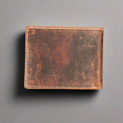 Portefeuille en cuir gaufré tête de mort pour homme