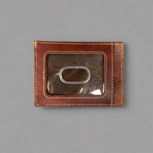 Porte-cartes en cuir de vachette pour hommes avec fenêtre d'identification