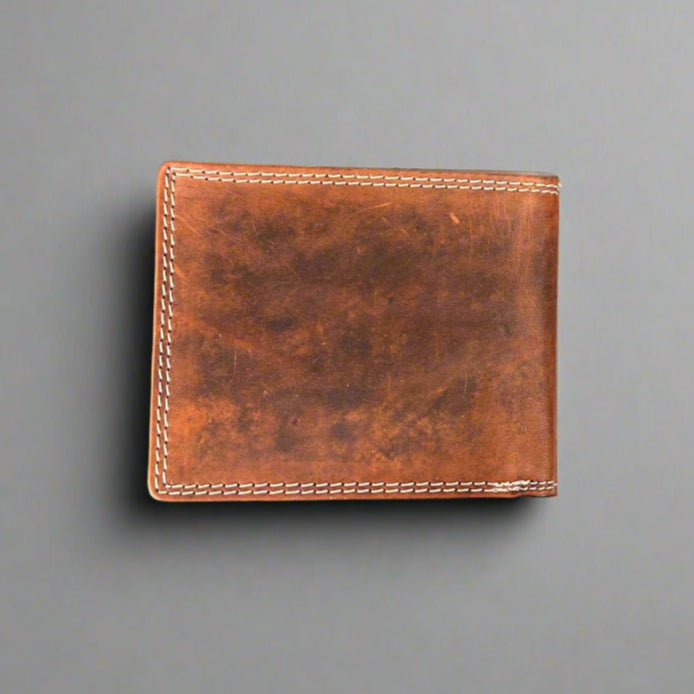 Portefeuille Bifold en cuir de vache pour homme avec aigle en relief