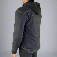 Chemise en jean blindée pour homme avec capuche amovible