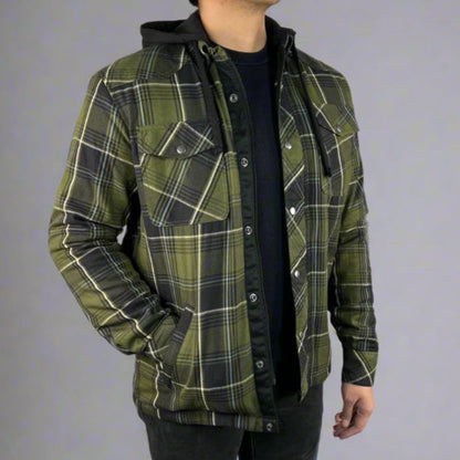 Men’s Armored Shirt with Removable Hoodie