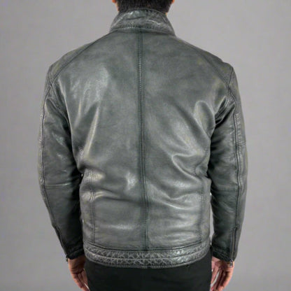 Blouson classique en cuir de mouton pour homme