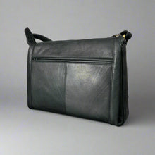 Sac bandoulière en cuir avec fermeture zippée Derek Alexander
