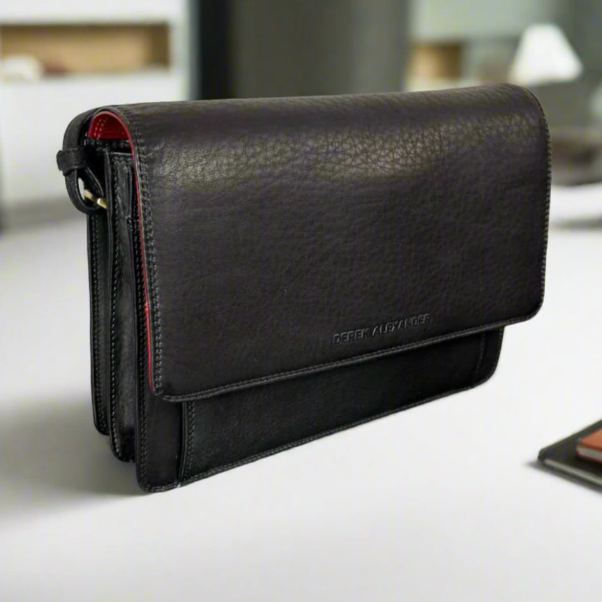 Sac besace en cuir Derek Alexander Half Flap Organizer