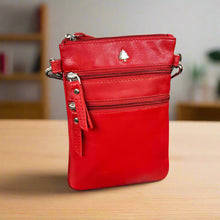 Mini sac bandoulière en cuir Greenwood avec 3 poches zippées