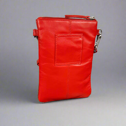 Mini sac bandoulière en cuir Greenwood avec 3 poches zippées