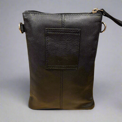 Mini sac bandoulière en cuir Greenwood avec 3 poches zippées