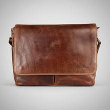 Sacoche en cuir pour ordinateur portable Greenwood. Porte-documents en cuir pleine fleur ciré de première qualité pour ordinateurs portables 16 pouces