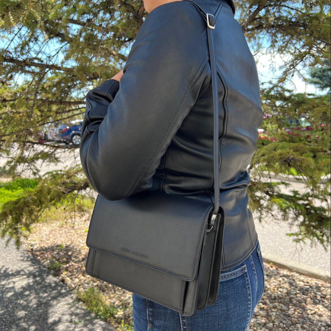 Sac besace en cuir Derek Alexander Half Flap Organizer