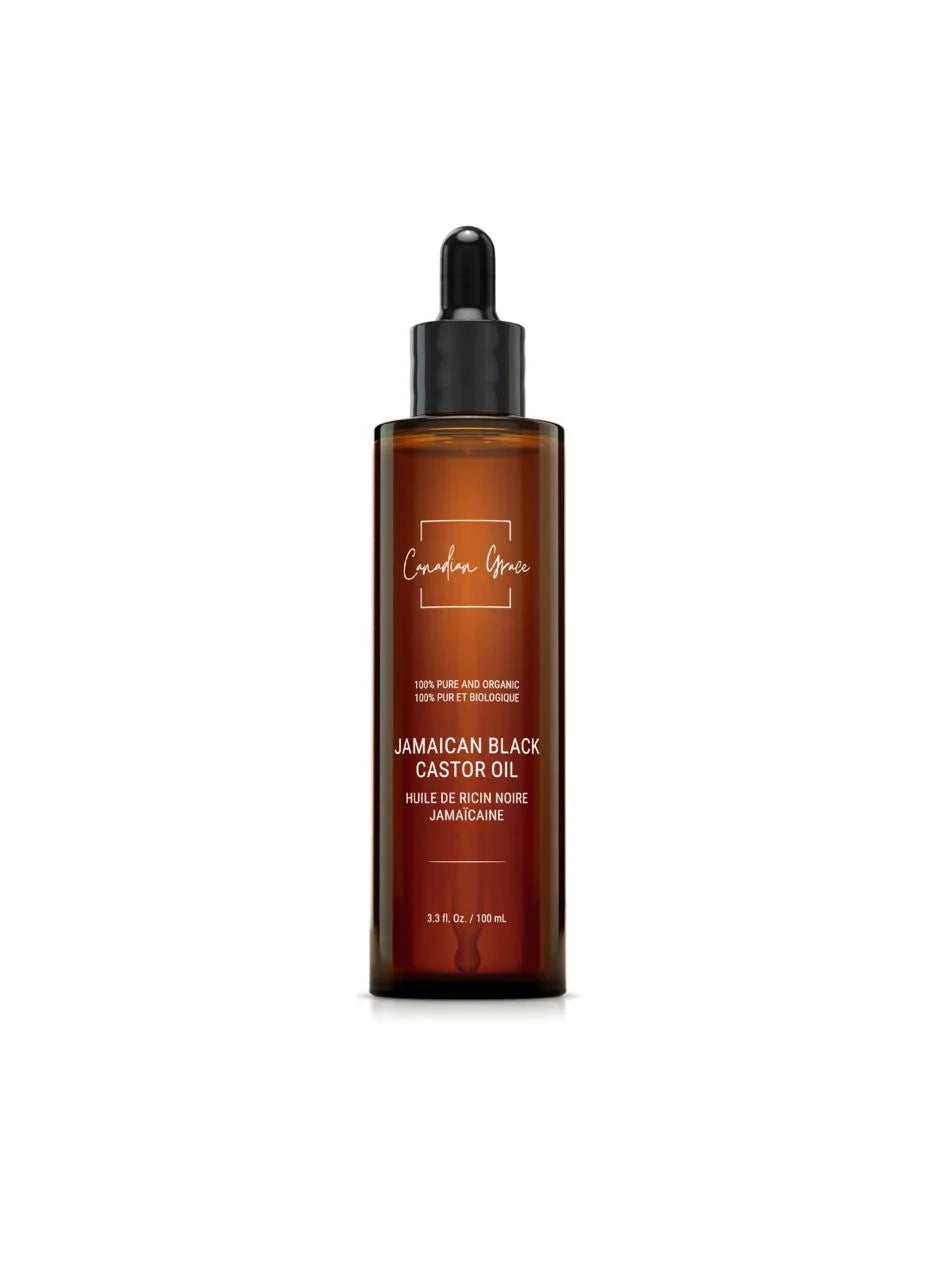 Canadian Grace Huile de Ricin Noire de Jamaïque 100 % Biologique – Pour la Croissance des Cheveux, les Bords et la Force des Racines