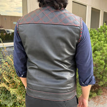Gilet de motard en cuir de vache véritable pour homme