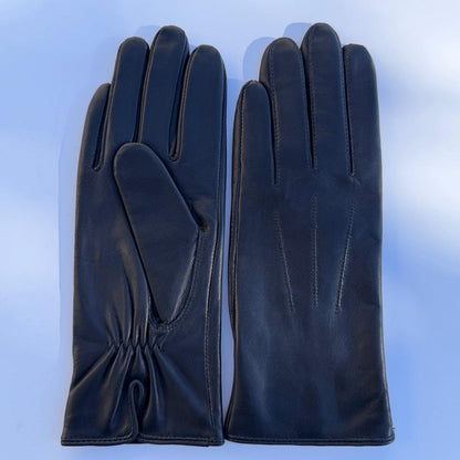 Gants en cuir d'agneau teint pour femme avec doublure en mélange de laine