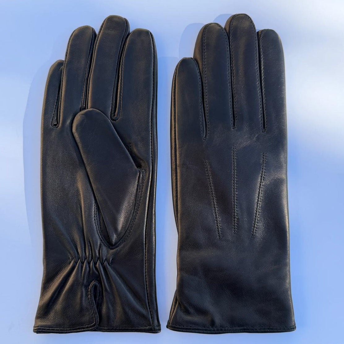 Gants en cuir d'agneau teint pour femme avec doublure en mélange de laine