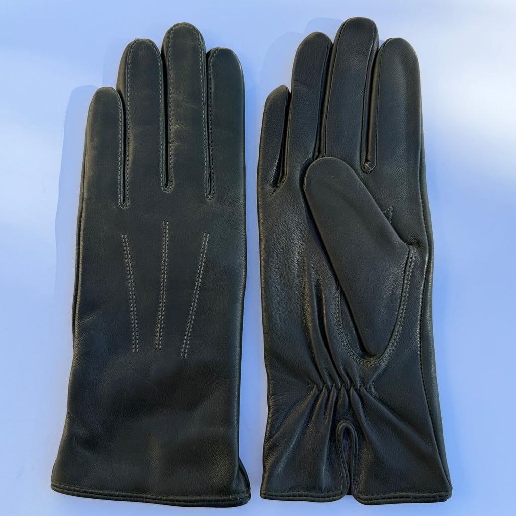 Gants en cuir d'agneau teint pour femme avec doublure en mélange de laine
