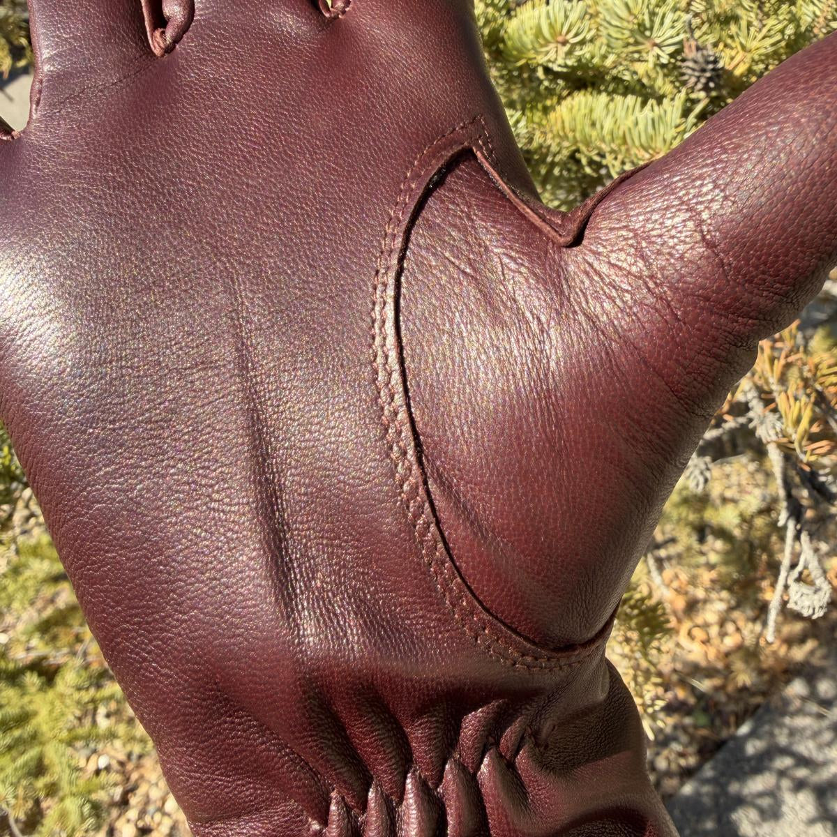 Gants en cuir d'agneau teint pour femme avec doublure en mélange de laine