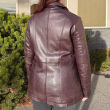 Veste Classique Mi-Longue en Cuir d'Agneau pour Femme
