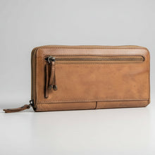 Portefeuille zippé pour femme MET en cuir