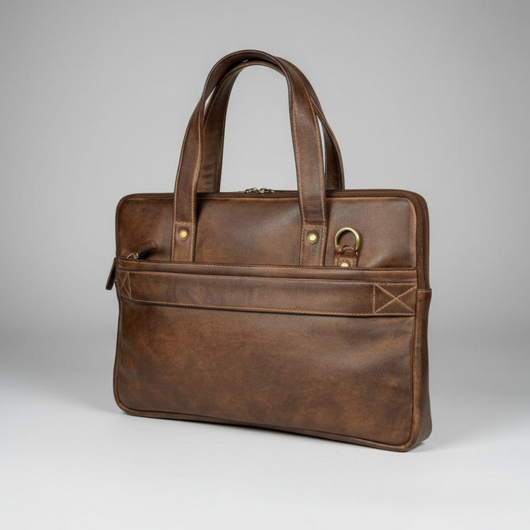 Slim Leather Laptop Briefcase