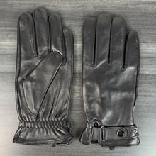 Gants pour hommes en cuir de mouton noir doublés en polaire