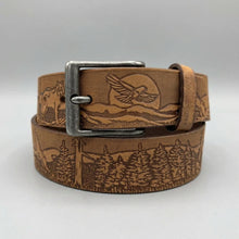 Ceinture pour homme Keldon en cuir gaufré avec motif faune