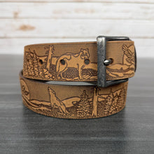 Ceinture pour homme Keldon en cuir gaufré avec motif faune