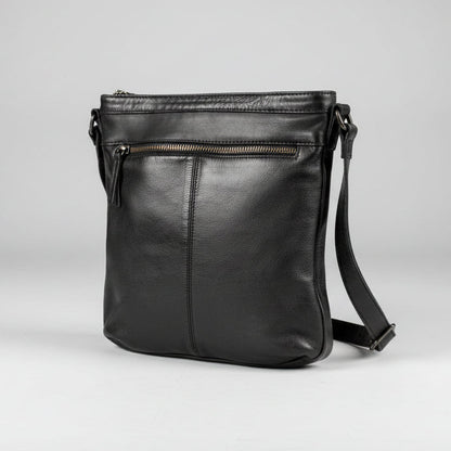 MET Premium Cow Leather Crossbody Bag with Chain Zipper Detail
