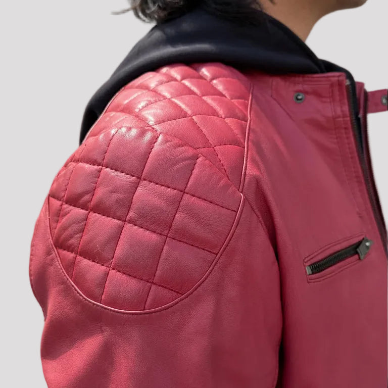 Blouson en cuir d'agneau Alvin pour homme BOL avec capuche amovible