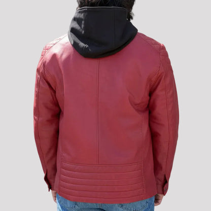 Blouson en cuir d'agneau Alvin pour homme BOL avec capuche amovible
