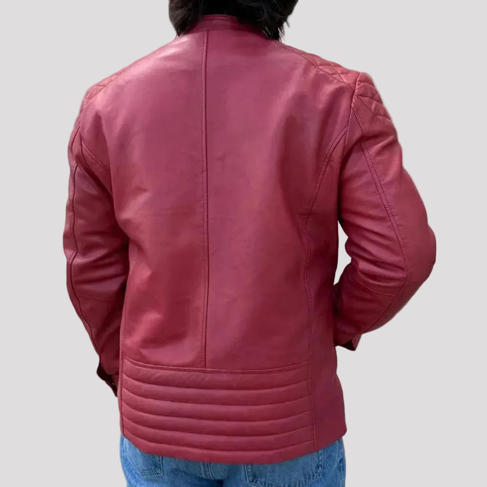 Blouson en cuir d'agneau Alvin pour homme BOL avec capuche amovible