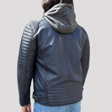 BOL Blouson homme Bally en cuir d'agneau avec capuche amovible