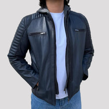BOL Blouson homme Bally en cuir d'agneau avec capuche amovible
