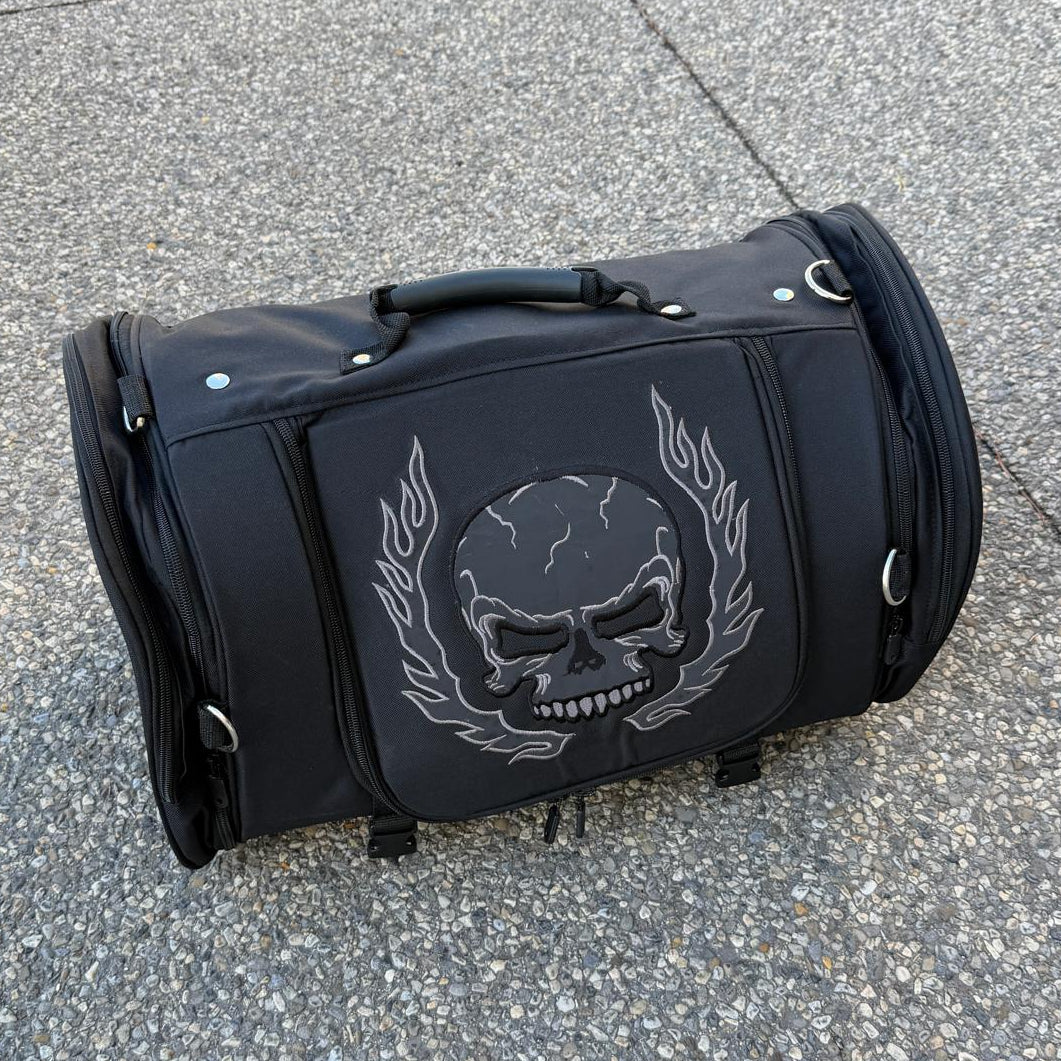 Skull Embroidered Travel Duffle Bag