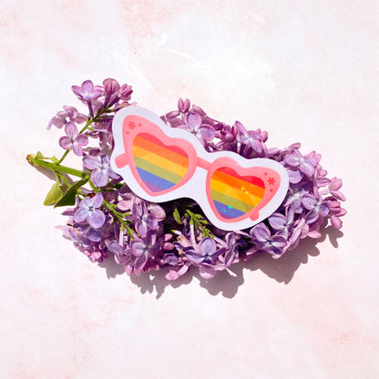 Lunettes de soleil arc-en-ciel | Autocollant Fierté