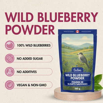 Poudre de bleuet sauvage 150 g - Fabriqué au Canada