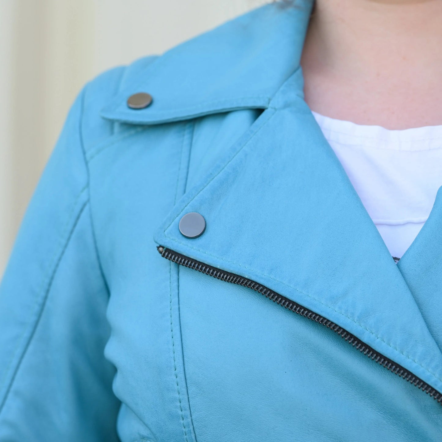 Blouson de motard femme en cuir de mouton