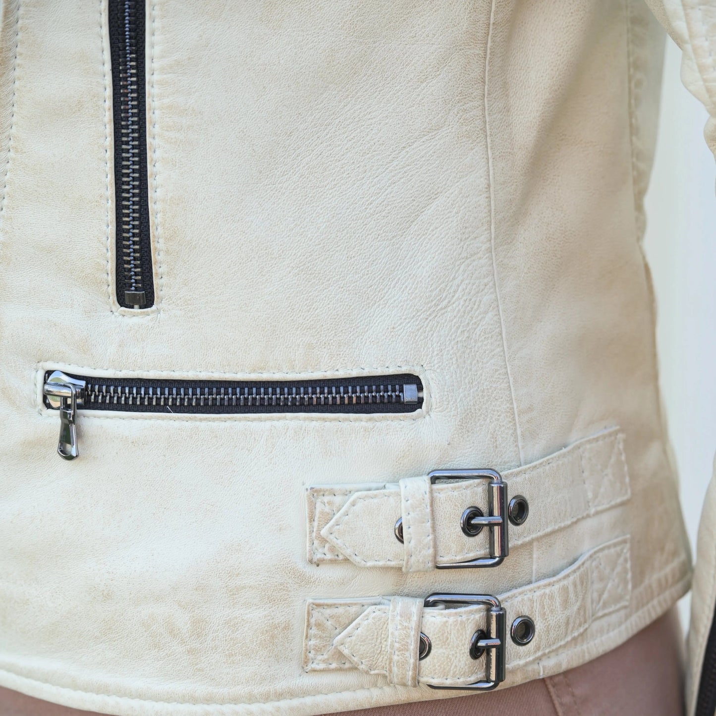 Blouson de motard femme en cuir de mouton