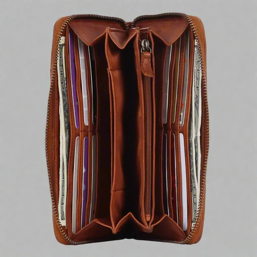 Portefeuille zippé MET pour femme