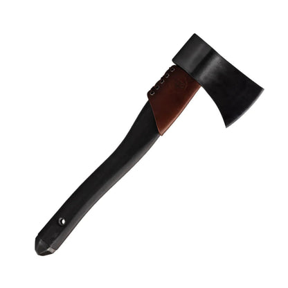 Hache Woox AX1 avec manche octogonal en hickory des Appalaches et collier en cuir