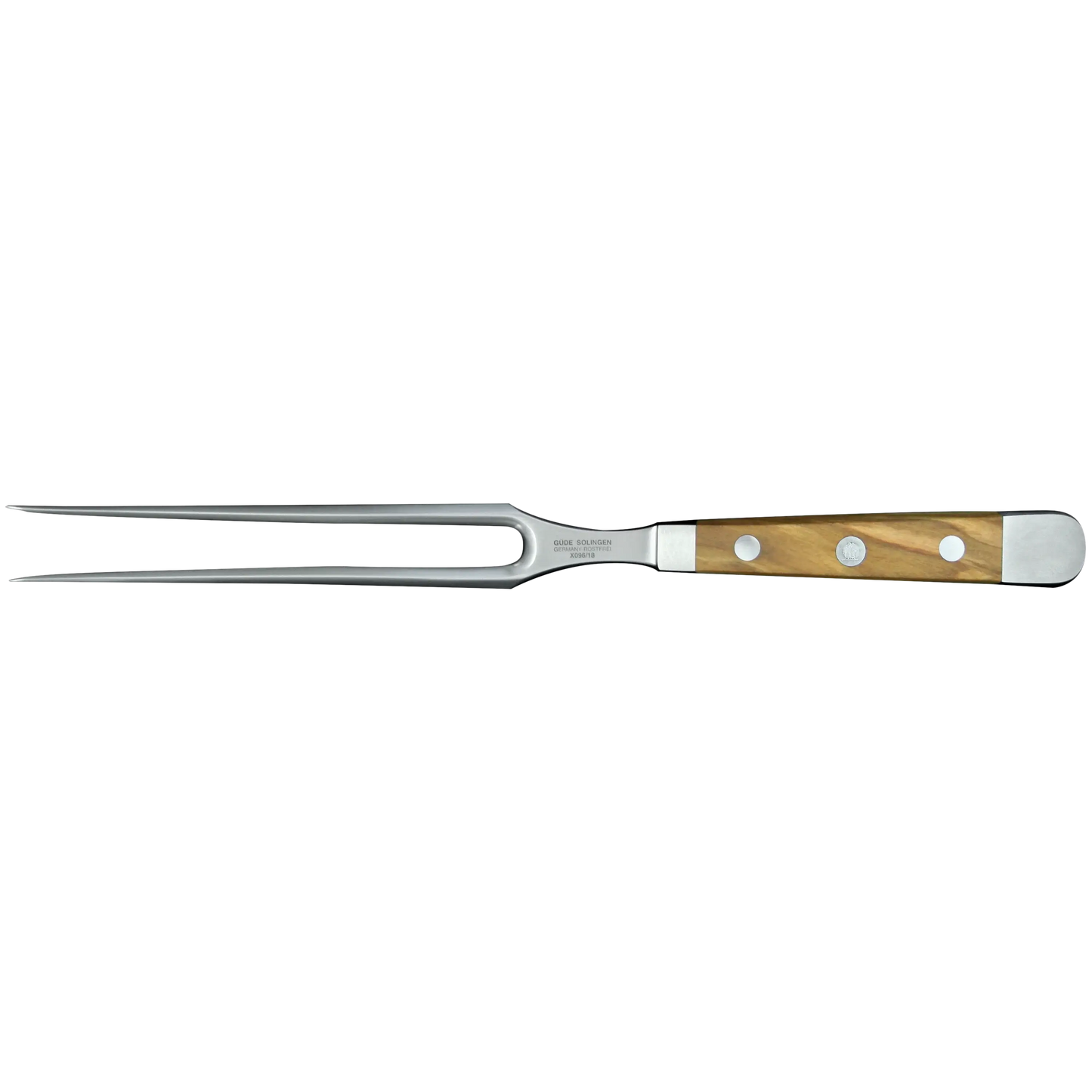 ALPHA OLIVE | Fourchette à viande 18 cm | Acier forgé / Manche en bois d'olivier