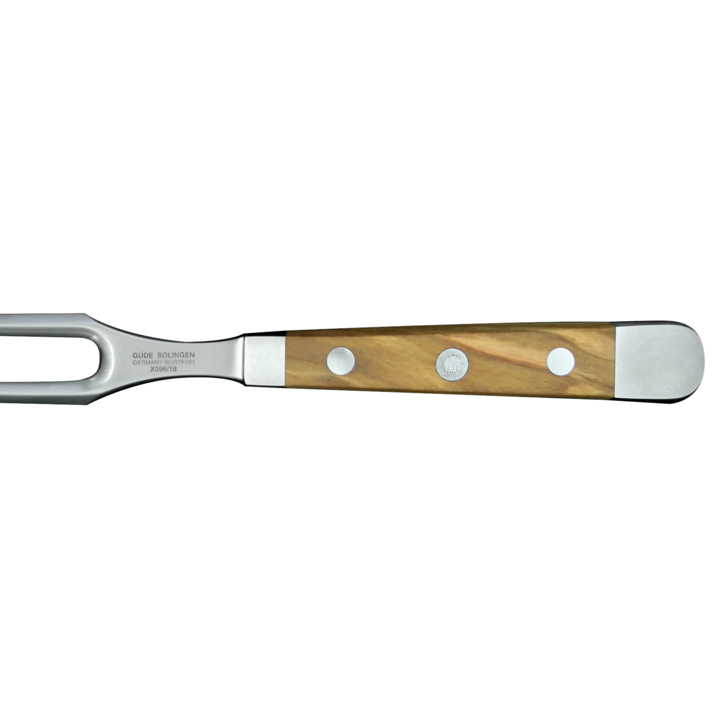 ALPHA OLIVE | Fourchette à viande 18 cm | Acier forgé / Manche en bois d'olivier
