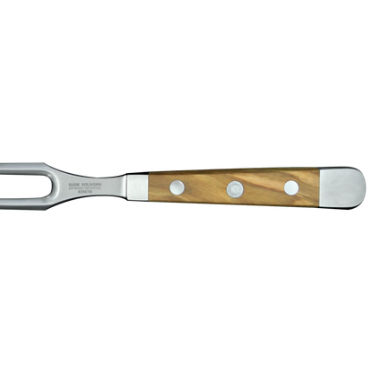 ALPHA OLIVE | Fourchette à viande 18 cm | Acier forgé / Manche en bois d'olivier