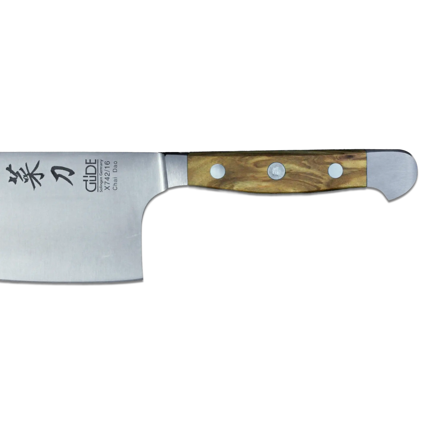 ALPHA OLIVE | Couteau de chef chinois Chai Dao Lame 6 1/2" | Acier forgé/Manche en bois d'olivier