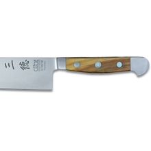 ALPHA OLIVE | Santoku Knife Smooth Blade 7 inch | Forged Steel / Olive wood handle